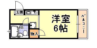 アメニティーハイツ大原(ワンルーム/1階)の間取り写真