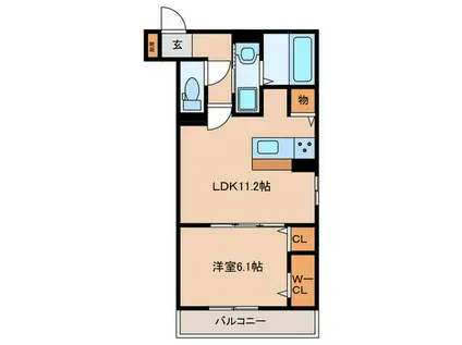 地下鉄名城線 ナゴヤドーム前矢田駅 徒歩4分 3階建 築3年(1LDK/3階)の間取り写真