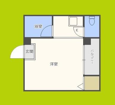 アスカマンション(ワンルーム/5階)の間取り写真