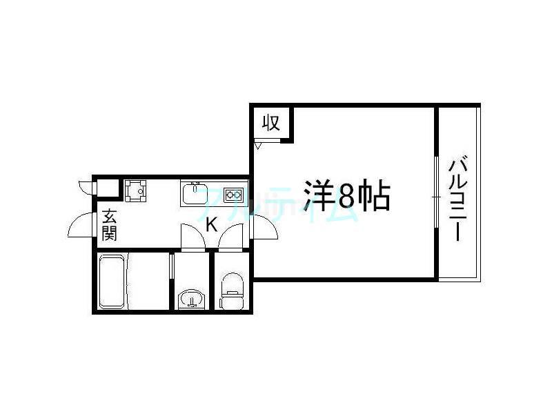 AQUA KM(1K/1階)の間取り写真