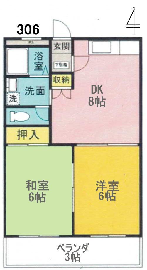 GRANLOUNGEYOKOZUKA(2DK/3階)の間取り写真