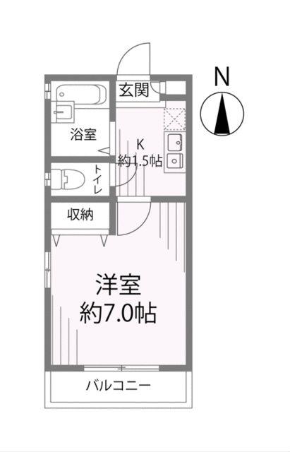 第6メタルメゾン(1K/2階)の間取り写真