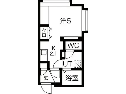ピュア東彩館VI(1K/5階)の間取り写真