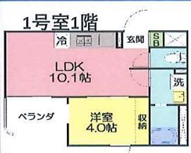 伊勢原ー川口様計画(1LDK/1階)の間取り写真