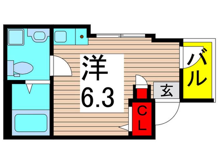 ハーモニーテラス青井VI(ワンルーム/2階)の間取り写真