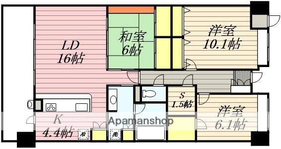 ポレスター青葉シティプラザ(3LDK/9階)の間取り写真