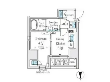 ジオエント秋葉原(1DK/8階)の間取り写真