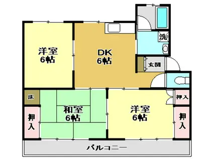クレールイワタ(3DK/2階)の間取り写真