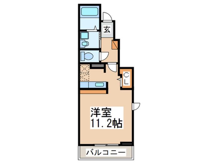 リバージュ厚木V(ワンルーム/1階)の間取り写真