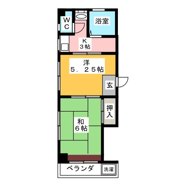 干場コーポ(2K/3階)の間取り写真