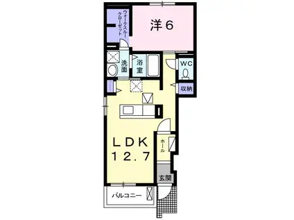 カレントヴィラ(1LDK/1階)の間取り写真