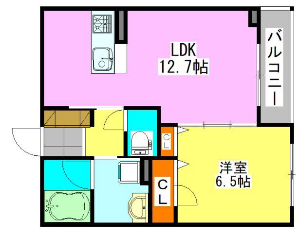 ベルサリオ(1LDK/1階)の間取り写真