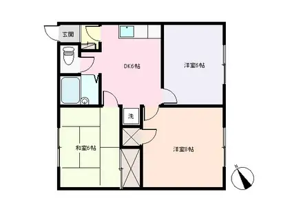 ヤマサイーストハイツ(3DK/1階)の間取り写真