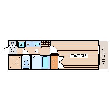 テルシノ北仙台(1K/3階)の間取り写真