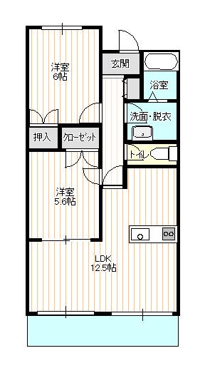 グランマルセ(2LDK/3階)の間取り写真