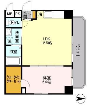 クローセインゼル湯島(1LDK/8階)の間取り写真
