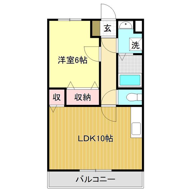 マリベールMII(1LDK/3階)の間取り写真