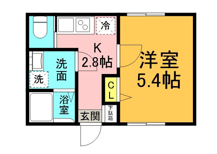 アーニャ南栗原(1K/1階)の間取り写真