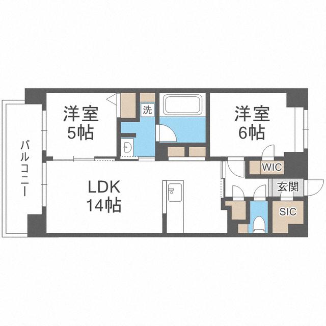 LA VIE BELLE(2LDK/1階)の間取り写真