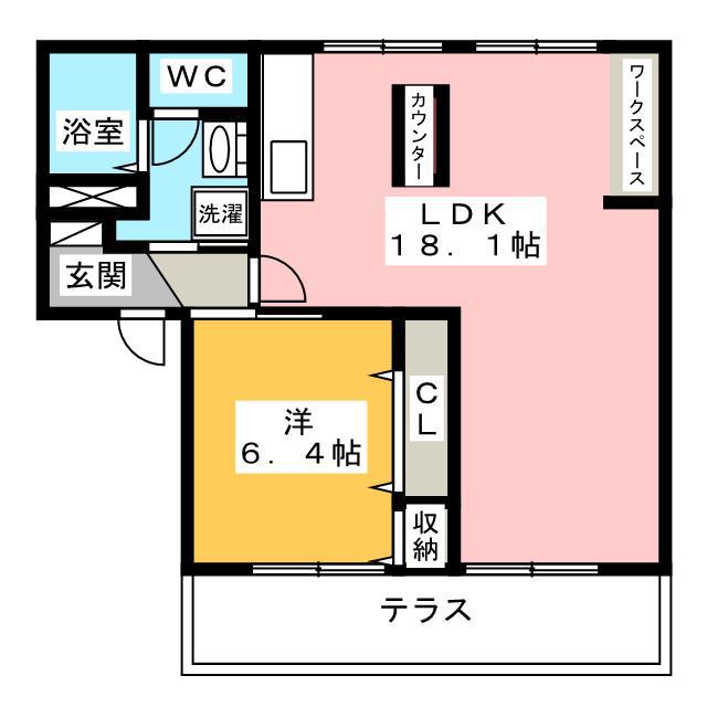 メゾン・ヴィオラ I(1LDK/1階)の間取り写真