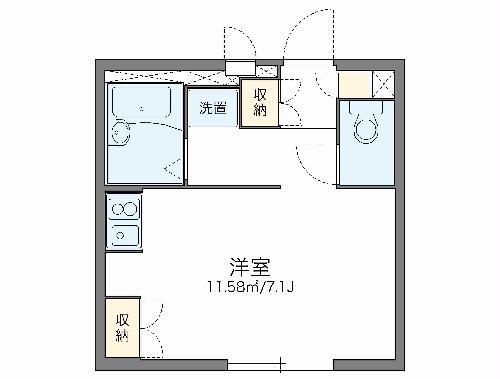 レオパレスエステート(1K/2階)の間取り写真