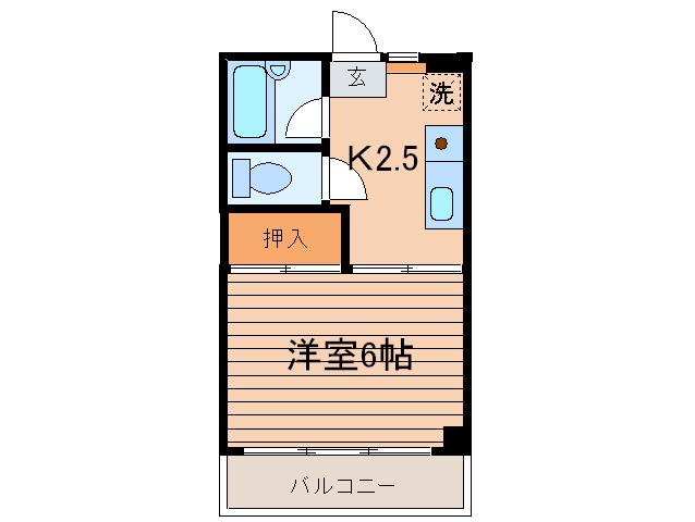 メイプルハイツ(1K/1階)の間取り写真