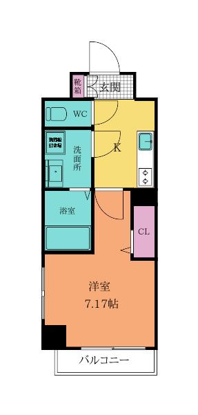 ALISS歯科大前アリス歯科大前(1K/3階)の間取り写真