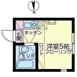 ユナイト岡沢パフェ・ドゥ・モンブラン(ワンルーム/2階)の間取り写真