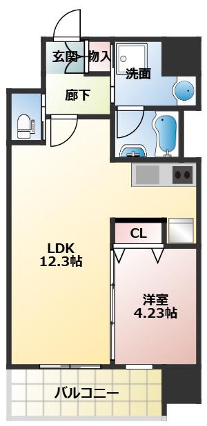 プレジオ西中島ASIAN(1LDK/9階)の間取り写真
