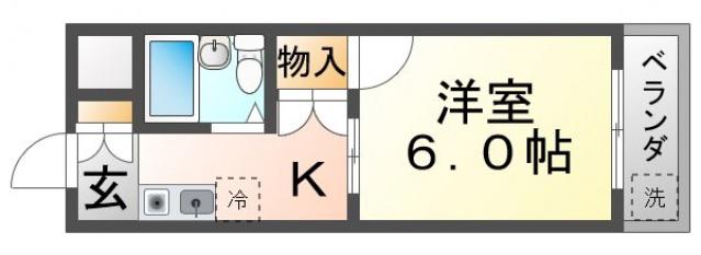 KAMITANI緑地公園11(1K/1階)の間取り写真