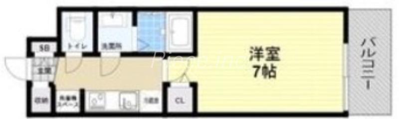 GM HIGASHIMIKUNI(1K/9階)の間取り写真