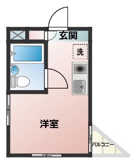 ベルハウス栗原(ワンルーム/3階)の間取り写真