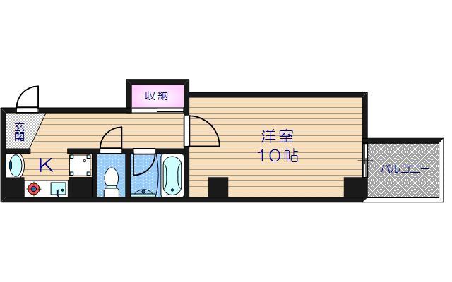 パルケラード(1K/3階)の間取り写真