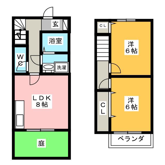 グロリアス平島I(2LDK/1階)の間取り写真
