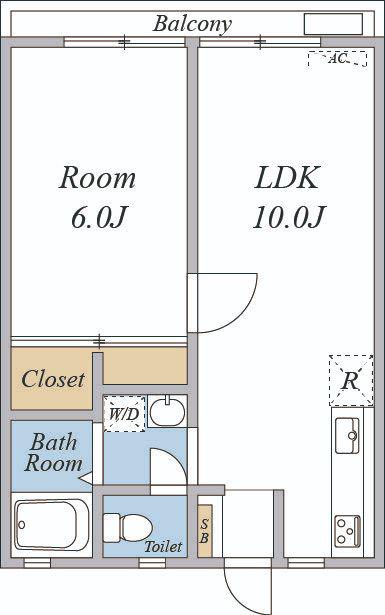 グリーンハイツ(1LDK/2階)の間取り写真