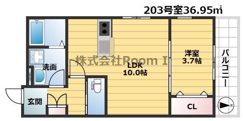 レグルス南田辺・旭化成ヘーベルメゾンHEBEL HAUS(1LDK/2階)の間取り写真