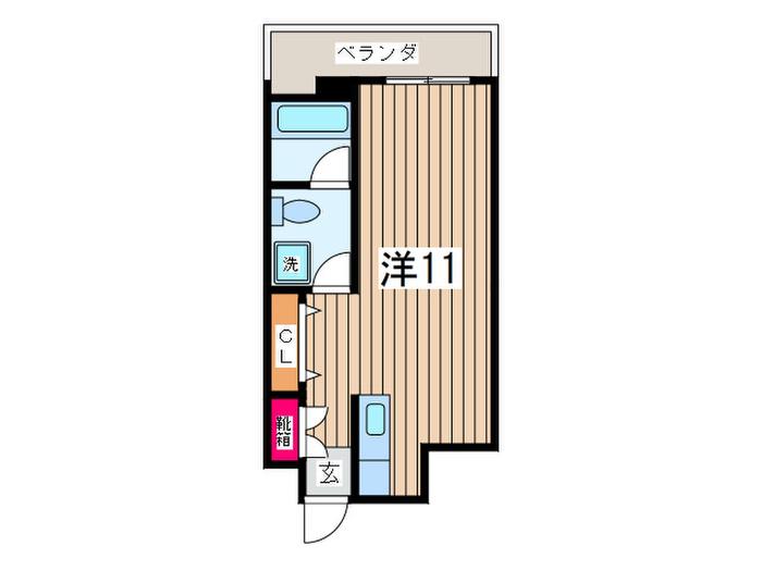 横須賀ハイム(ワンルーム/11階)の間取り写真