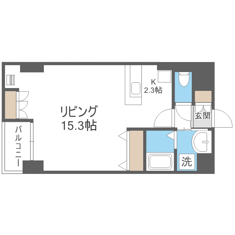 アームズ美術館通II(1K/3階)の間取り写真