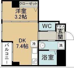 シャルム薬師堂ル・ポン(1DK/4階)の間取り写真