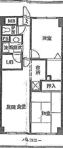 メゾンカメリア(2LDK/3階)の間取り写真