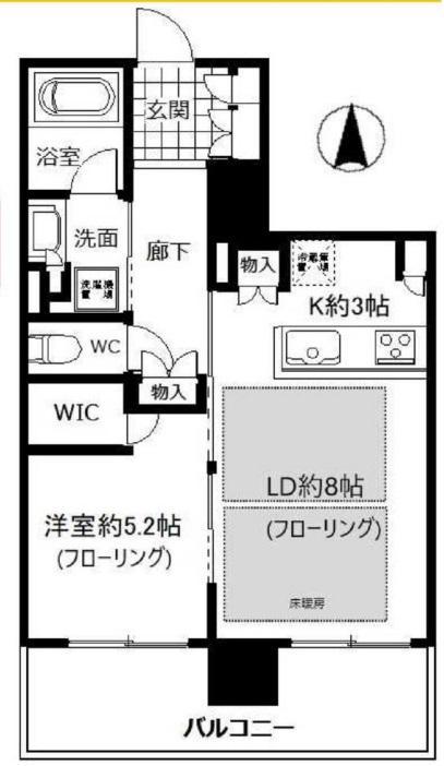 北浜ミッドタワー(1LDK/14階)の間取り写真