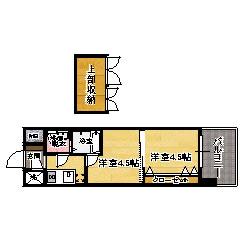 WES-PROJECT 55 博多(2K/11階)の間取り写真