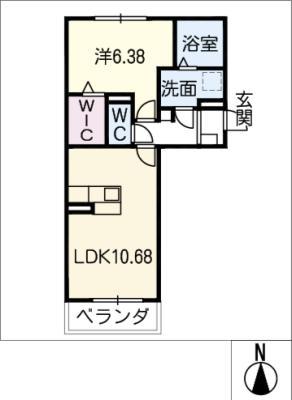 SA吉美(1LDK/2階)の間取り写真