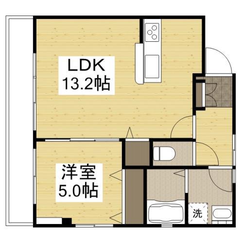 PEARL COURT OHMORI(1LDK/2階)の間取り写真