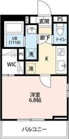 フルール野並(1K/3階)の間取り写真