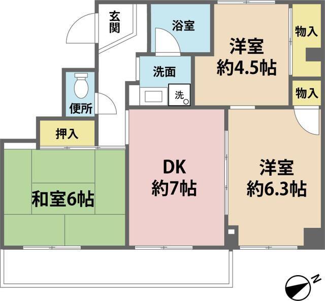 マルヤス3(3DK/2階)の間取り写真