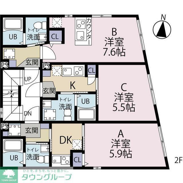 EXIA府中(1K/4階)の間取り写真
