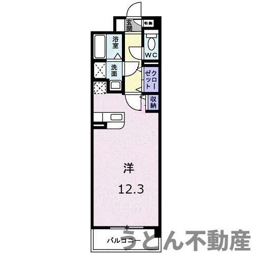 ヴィドゥ カンパーニュ(ワンルーム/1階)の間取り写真