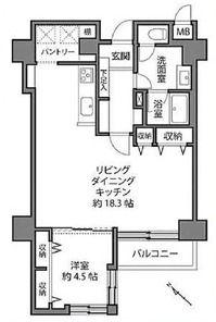 ドミール南青山(1LDK/7階)の間取り写真