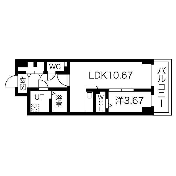 S-FORT北千種(1LDK/6階)の間取り写真